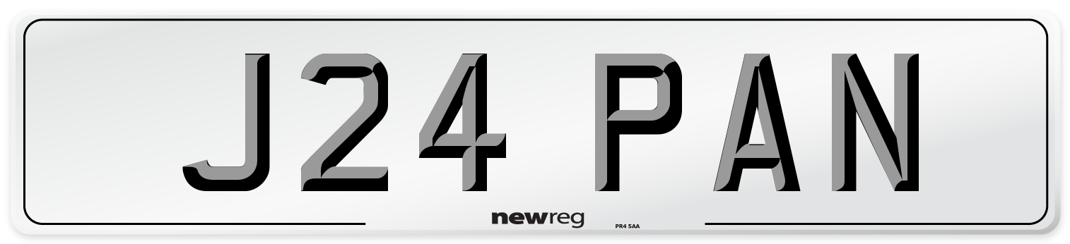 J24 PAN Number Plate from New Reg